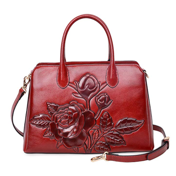 Floral Embossed Leather Handbag LH1798_5 Colors