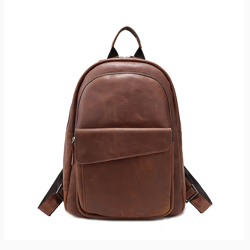 Mens Pockets Distress Leather Backpack LH2317