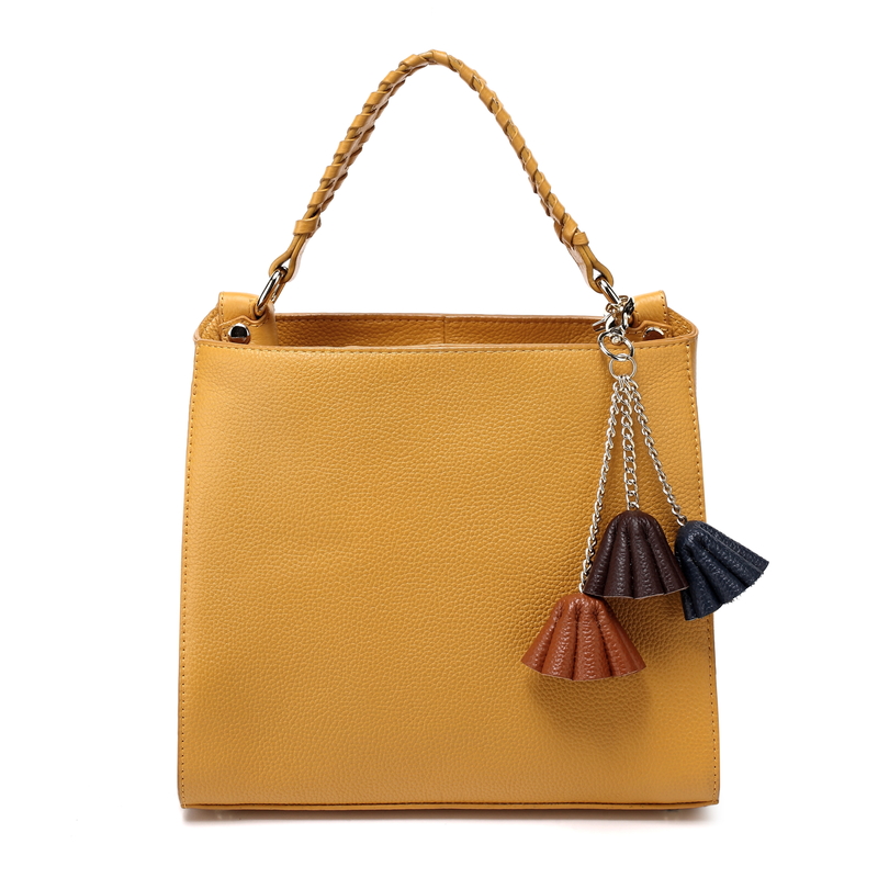 Yellow Flower Cow Leather Tote Bag LH2322