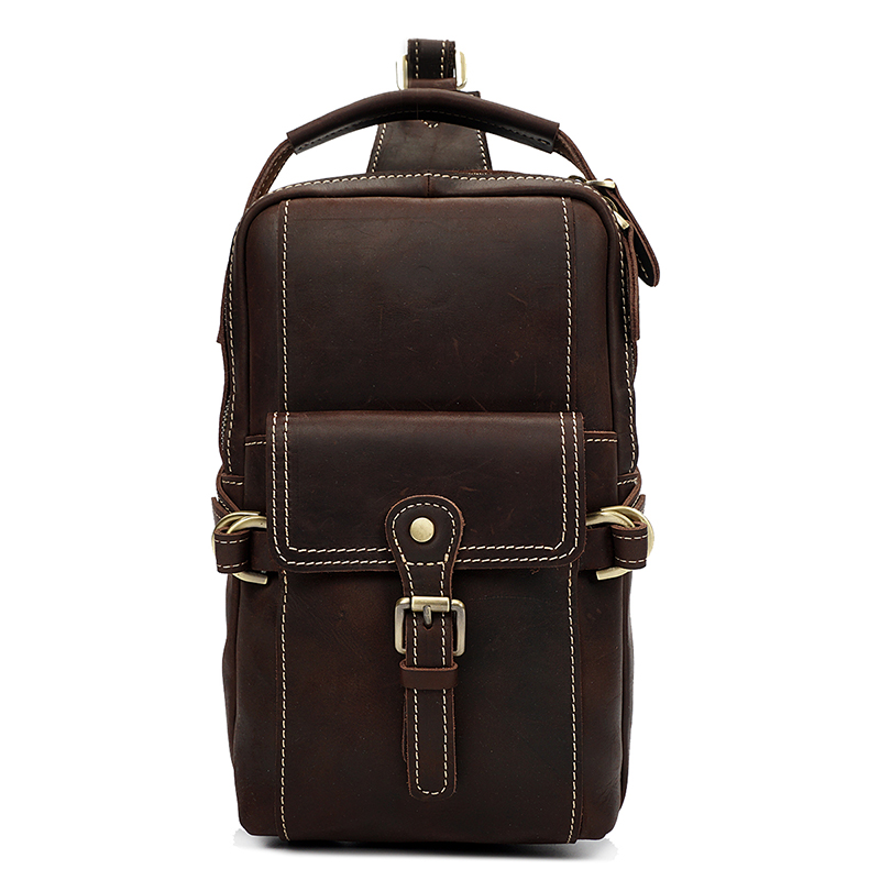 Muti-Pockets Real Leather Chest Bag LH2334_2 Colors