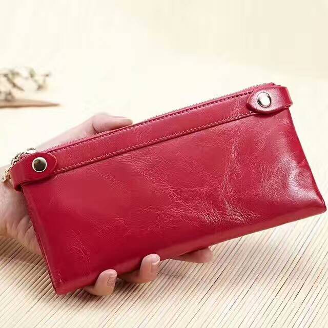 Muti-zipper Distress Leather Wallet LH2342_5 Colors