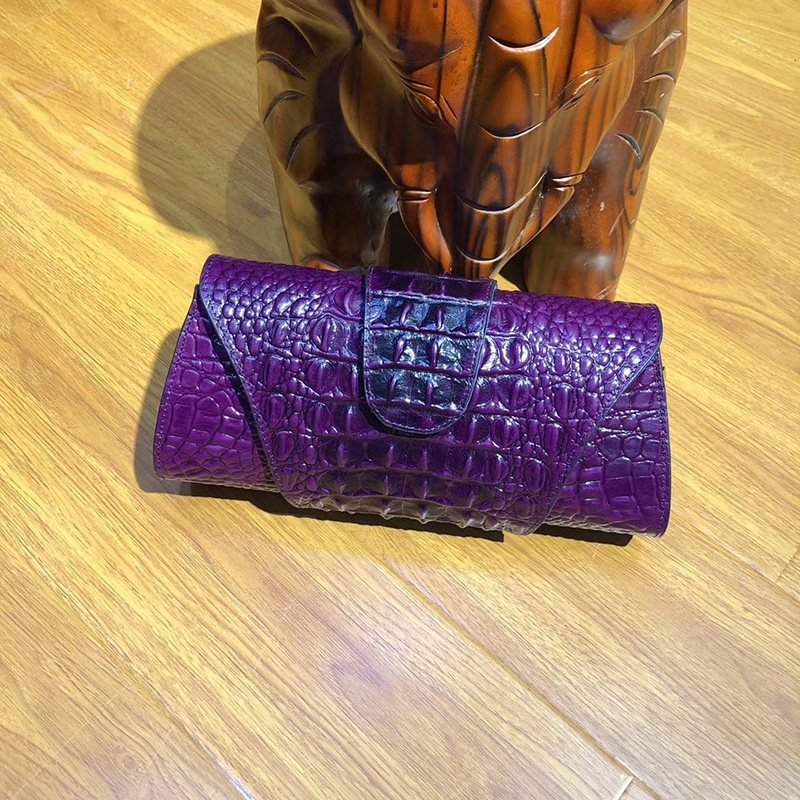 Luxury Crocodile Embossed Real Leather Clutch LH2456_5 Colors
