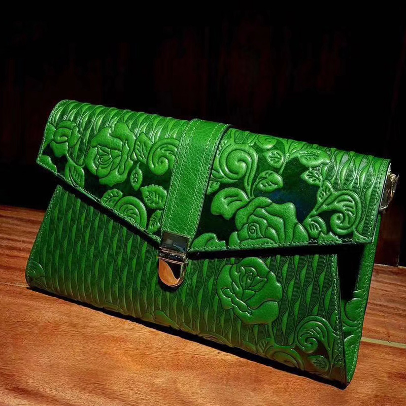 Floral Pattern Real Leather Purse LH2791_5 Colors