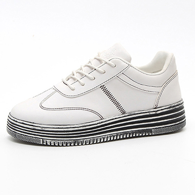 WMNS White and Black Sneakers - White Laces / Black Sole