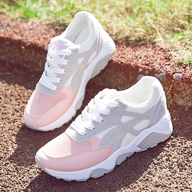 Women's Sneakers - Pink and White Gray Women's Sneakers - Pink and White Gray