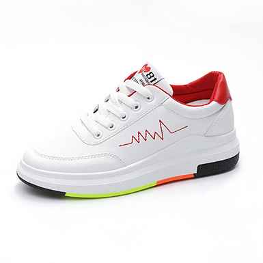 Women's Sneakers - Black Sole / Hot Lifeline Logo