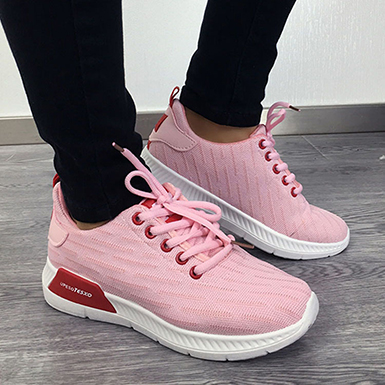 WMNS Soft Lace Sneakers - Additional Cushioning in the Soles WMNS Soft Lace Sneakers - Additional Cushioning in the Soles