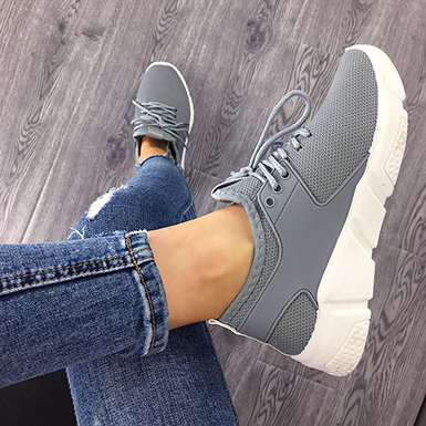 Women's Elevated Sneakers - Mesh Toes / Lace Up Front Women's Elevated Sneakers - Mesh Toes / Lace Up Front