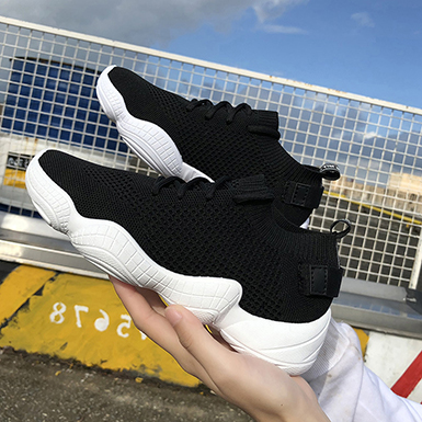 WMNS Printed Pull Tab Athletic Shoes - Additional Tread / Mesh B