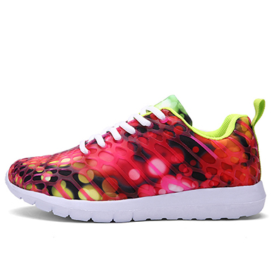 Women's Floral Printed Sneakers - White Sole / White Laces Women's Floral Printed Sneakers - White Sole / White Laces