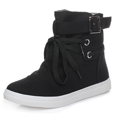 Women's Sneaker Booties with Ankle Buckles Women's Sneaker Booties with Ankle Buckles